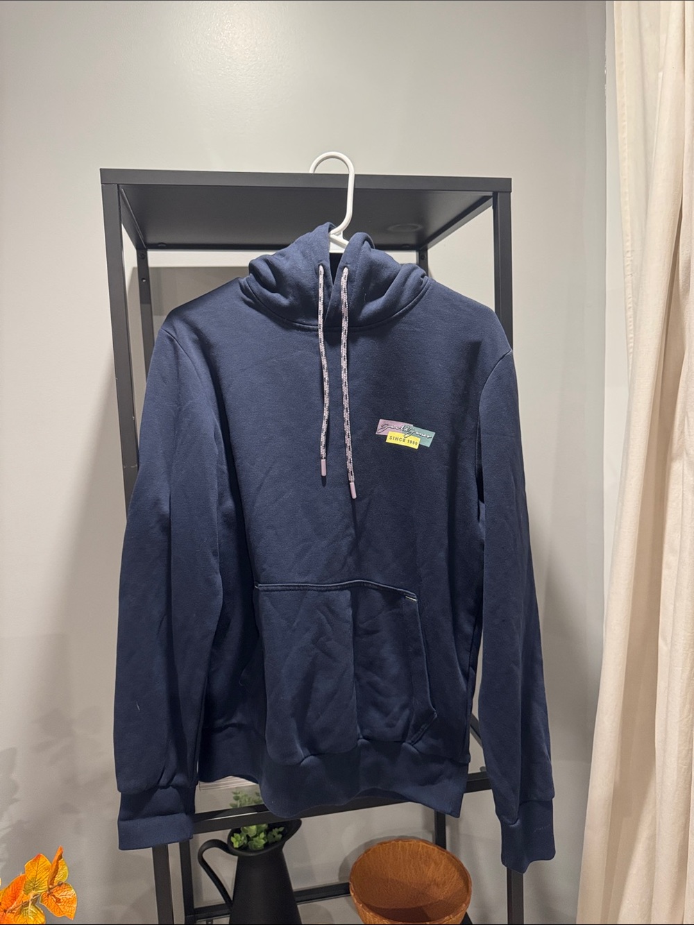 232.Men's Navy Pullover Hoodie with Front Pocket